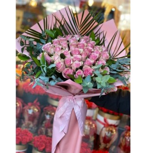 Pink Rose Buket 41 Adet